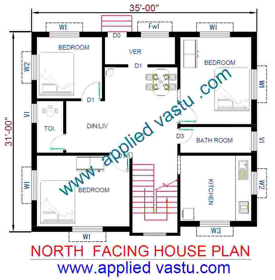 18 26 House Plan North Facing